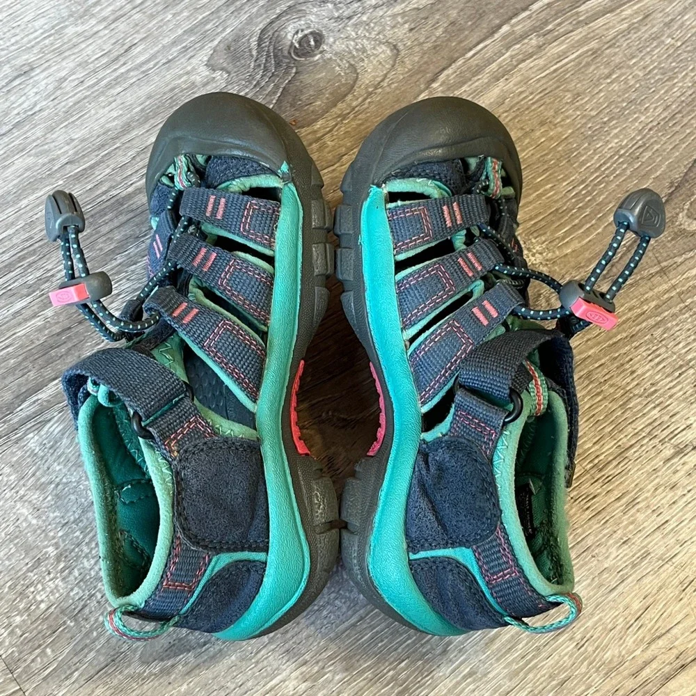 Keen Newport H2 Kids Waterproof Sandals Navy Teal Pink Size 11 US 1012296